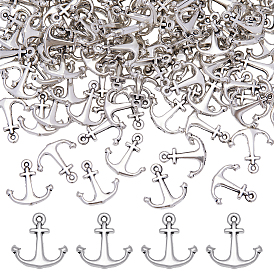 150Pcs Tibetan Style Alloy Charms, Cadmium Free & Lead Free, Anchor Charms