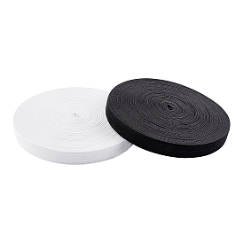 Cordón elástico de goma plana / banda, correas de costura accesorios de costura, en blanco y negro