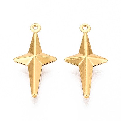 304 подвески из нержавеющей стали, звезды прелести, ионное покрытие (ip)