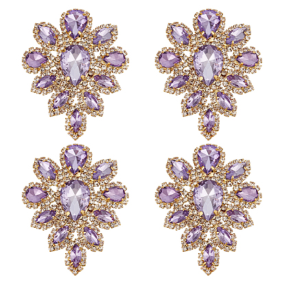 4шт. нашивки с кристаллами в форме капли, прикрепляемые утюгом, аппликации из сплава горного хрусталя, для свадебного платья своими руками, обуви