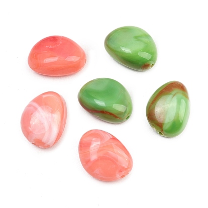 Непрозрачные акриловые бусины, имитирующие драгоценные камни, слеза, два тона