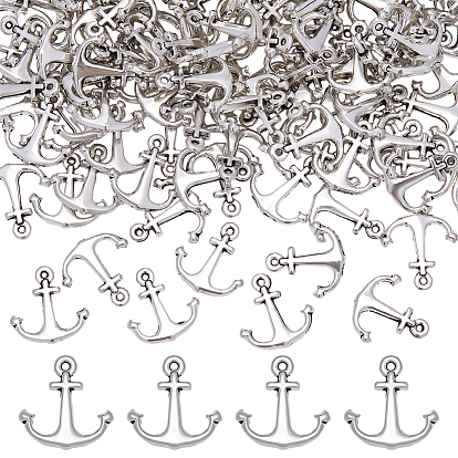 150Pcs Tibetan Style Alloy Charms, Cadmium Free & Lead Free, Anchor Charms