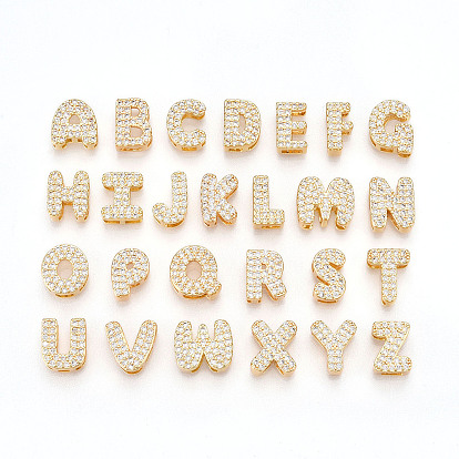 Латунные микро проложить кубического циркония прелести, без кадмия, без никеля и без свинца, буквы