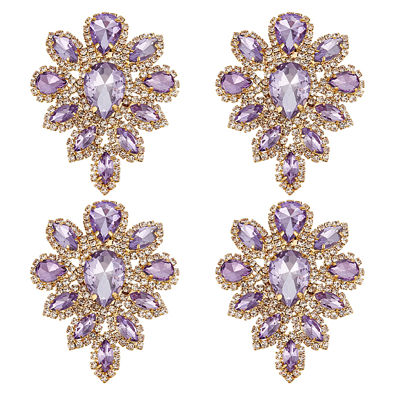 4шт. нашивки с кристаллами в форме капли, прикрепляемые утюгом, аппликации из сплава горного хрусталя, для свадебного платья своими руками, обуви