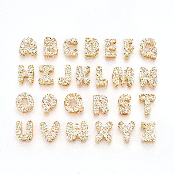 Латунные микро проложить кубического циркония прелести, без кадмия, без никеля и без свинца, буквы