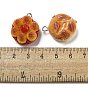 Imitation Food Opaque Resin Pendants, Bread Charms with Platinum Tone Iron Loops