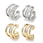 Серьги-каффы из латуни с микропаве и кубическим цирконием, трехслойные кольца для женщин, долговечный, без кадмия и без свинца