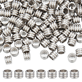 120 шт. 202 бусины из нержавеющей стали, рифленая колонна
