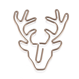 Antler Shape Iron Paperclips, Cute Paper Clips, Funny Bookmark Marking Clips