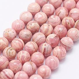 Natural Rhodochrosite Beads Strands, Round