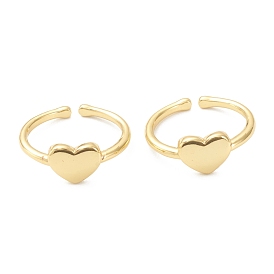 Brass Cuff Rings, Open Heart Rings