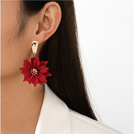 Серьги-гвоздики из железа с цветком, золотые