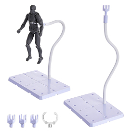Adjustable Plastic Action Figure Display Holder, for Doll Model Toy Support Stand Supplies, Rectangle