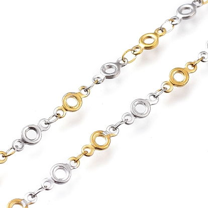 304 Stainless Steel Round Ring Link Chains, with Spool, Soldered