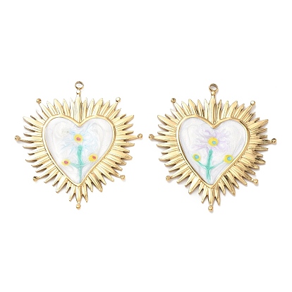 304 нержавеющей стальной эмали подвески, сердце прелести, ионное покрытие (ip), золотые