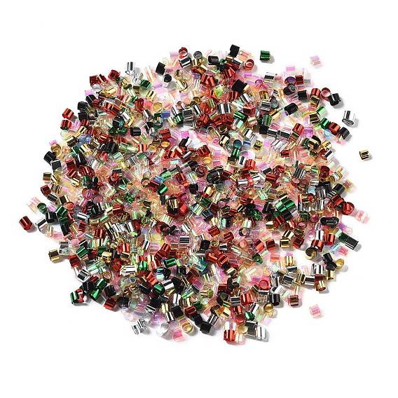 UV Plating Plastic Beads, Iridescent, Tube