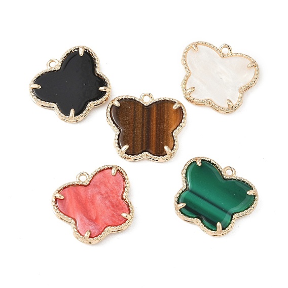 Подвески из латуни и смолы, бабочка