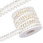 5 Yards Polyester Ribbon, with ABS Plastic Beads, Flat, Garment Accessories