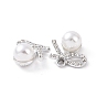 Alloy Crystal Rhinestone Pendants, with ABS Plastic Imitation Pearl, Bowknot Charms