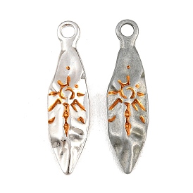 Aluminium Anhänger & Charms, Blatt mit Sonnenanhänger