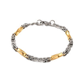 304 Stainless Steel Twist Link Chain Bracelets, with 201 Stainless Steeel Findings