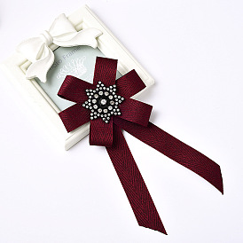 Винтажный комплект из броши и галстука-бабочки с цветочным хрусталем для модных мужчин и женщин