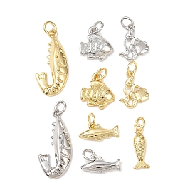Латунные подвески, подвески в виде рыбок/русалок/креветок, долговечный, без свинца и без кадмия, стойки покрытие, с целью перехода в кольце