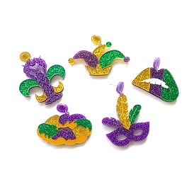 Boucles d'oreilles pendantes en acrylique colorées pour le carnaval