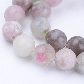 Natural Lepidolite/Purple Mica Stone Beads Strands, Round