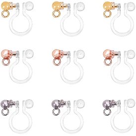 Transparent U Type Painless Prevent Allergy Resin Ear Clip, with Stainless Steel Findings