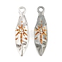 Alloy Pendants, Leaf with Sun Charms