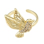 Прозрачное кольцо-манжета с птицей из кубического циркония, украшения из латуни для женщин