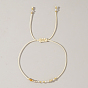 Pulseras de cuentas trenzadas con piedras preciosas naturales y piedras de nacimiento para mujer, con granos de cobre amarillo