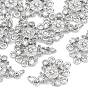 SHEGRACE Brass Pave Clear Cubic Zirconia Flower Chandelier Components Links, Nickel Free, Long-Lasting Plated