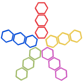 100 шт. 5 цвета краска для выпечки утюг вязание инструмент, держатель маркеров стежка вязания крючком, шестиугольник