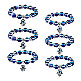 Collier pendentif en perles de hamsa, mauvais œil bleu turc, bracelet à main
