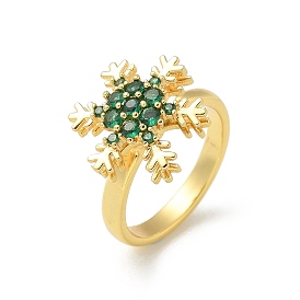 Снежинка вращающиеся открытые манжеты кольца для женщин, Кольца-спиннеры из латуни с микропаве из кубического циркония для женщин