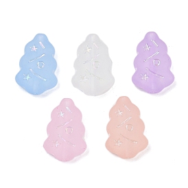 Матовые прозрачные акриловые бусины, рождественская елка, серебристого металла, обвитыми, с покрытием AB цвета