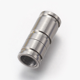 304 Stainless Steel Magnetic Clasps with Glue-in Ends, Matte Style, Column