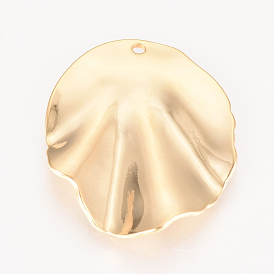 Brass Pendants, Nickel Free, Real 18K Gold Plated, Leaf