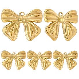 15 шт. 304 подвески из нержавеющей стали, очарование бантом, анти-тускнение, ионное покрытие (ip)