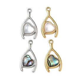 Природные подвески оболочки, 304 Зажим из нержавеющей стали с подвесками в виде сердечек