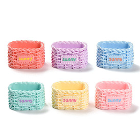 Кабошоны из смолы, корзина из ротанга