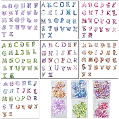 6наборы 6цветные буквы A~Z водонепроницаемые декоративные наклейки из пластика для животных, самоклеящийся, для художественного промысла