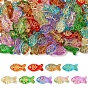 90 Stück 9 Farben, handgefertigte, mit Metall durchzogene Glasperlen, Fisch Perlen