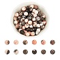 Natural Pink Zebra Jasper Beads Strands, Round
