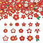 64 piezas 16 estilos colgantes de aleación de esmalte, encantos de la flor, dorado