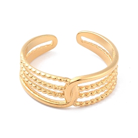 Ion Plating(IP) 304 Stainless Steel Hollow Open Cuff Ring for Women