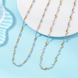 2 шт. 2 двухцветные модели 304 цепочки из нержавеющей стали с звеньями для женщин