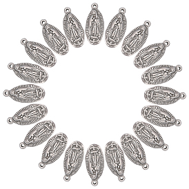 Unicraftale 20Pcs 304 Stainless Steel Pendants, Oval with Virgin Mary